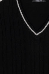 Black V-Neck Men's Sweater